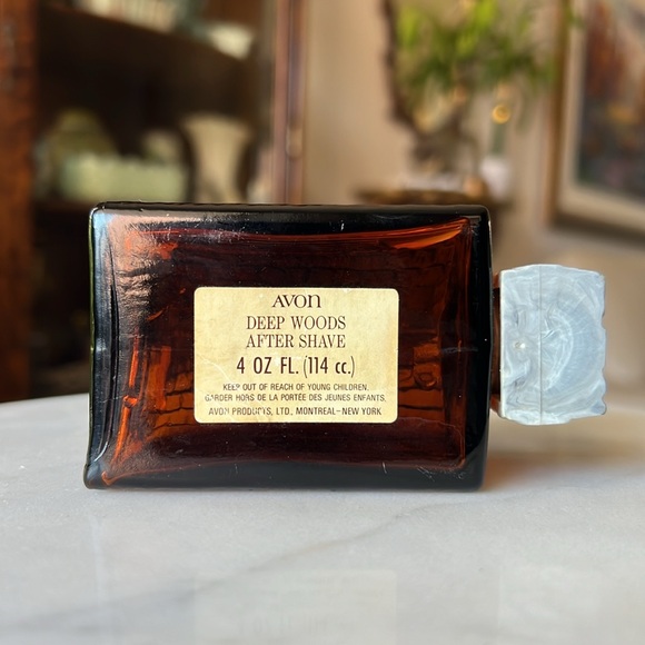 Vintage Avon Homestead Decanter Deep Woods After Shave Cologne Glass Bottle 1970 - Picture 9 of 11